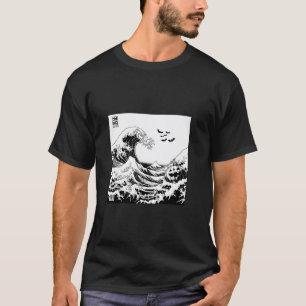 Sinister Cats rijden op Hokusai's Great Wave T-Shi T-shirt