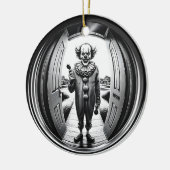 Sinister Clown voor de deur | Fisheye Keramisch Ornament (Links)