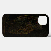 Sinister donkere uil gloeiende ogen zwart Case-Mate iPhone case (Achterkant (horizontaal))