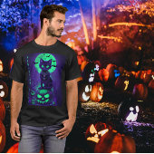 Sinister Eyes Black Cat Halloween T-shirt