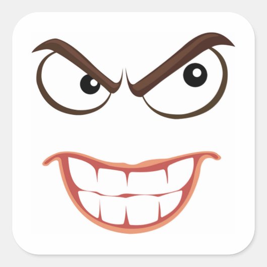 SINISTER FACE VIERKANTE STICKER (Voorkant)