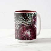 Sinister fractaal kunstenaarschap tweekleurige koffiemok (Voorkant rechts)