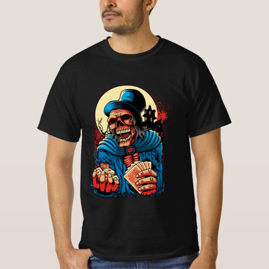 Sinister Gambler: het spookspel van het toeval T-shirt (Voorkant)