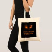 Sinister Glowing Orange Eyes Halloween Tote Bag (Voorkant (product))
