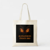Sinister Glowing Orange Eyes Halloween Tote Bag (Achterkant)