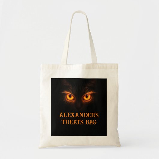 Sinister Glowing Orange Eyes Halloween Tote Bag (Voorkant)