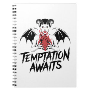 Sinister Gothic Demon Design - Verleiding wacht Notitieboek