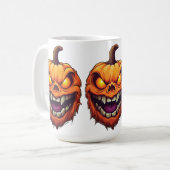 Sinister Grinning Pumpkin Head Koffiemok (Voorkant links)