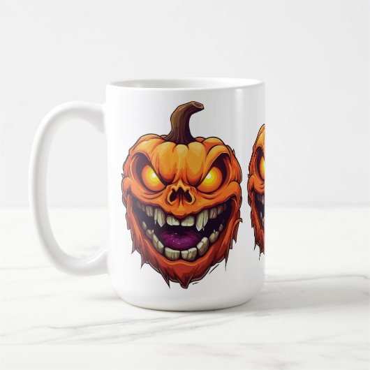 Sinister Grinning Pumpkin Head Koffiemok (Links)
