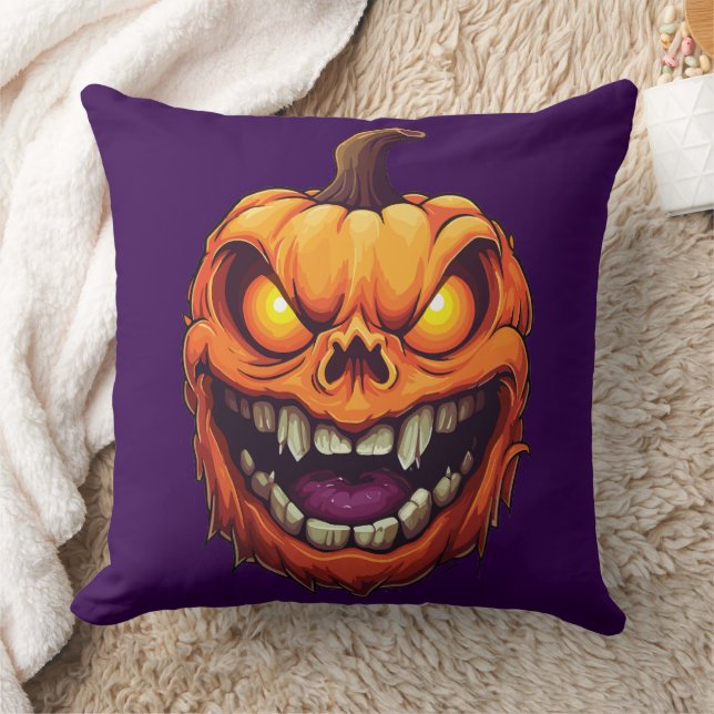 Sinister Grinning Pumpkin Head Kussen (Deken)