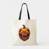 Sinister Grinning Pumpkin Head Tote Bag (Achterkant)