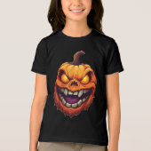 Sinister Grinning Pumpkin Head Tri-Blend Shirt (Voorkant)