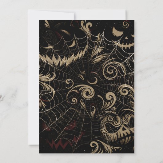 Sinister Jack-O-Lantern Pumpkin Halloween Party Kaart (Achterkant)