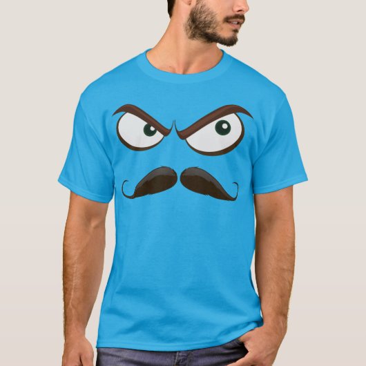 Sinister Mustache Emoji T-Shirt (Voorkant)