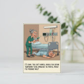 Sinister Nurse Hunts Patient Under Bed Get Well Briefkaart (Staand voorkant)