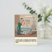 Sinister Nurse Hunts Patient Under Bed Get Well Briefkaart (Staand voorkant)