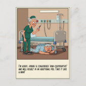 Sinister Nurse Hunts Patient Under Bed Get Well Briefkaart (Voorkant)