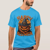 Sinister Pumpkin Witch Night Basic Mannen T-shirt (Voorkant)