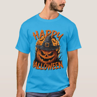Sinister Pumpkin Witch Night Basic Mannen T-shirt