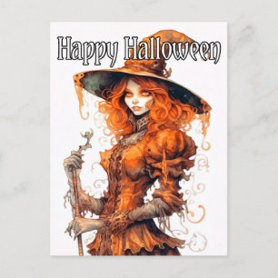 Sinister Salem Heksenillustratie Happy Halloween Briefkaart
