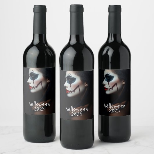 Sinister Sip – Halloween Wine Label beroemd gemaak Wijn Etiket (Flessen)