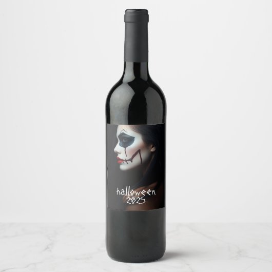 Sinister Sip – Halloween Wine Label beroemd gemaak Wijn Etiket (Voorkant)