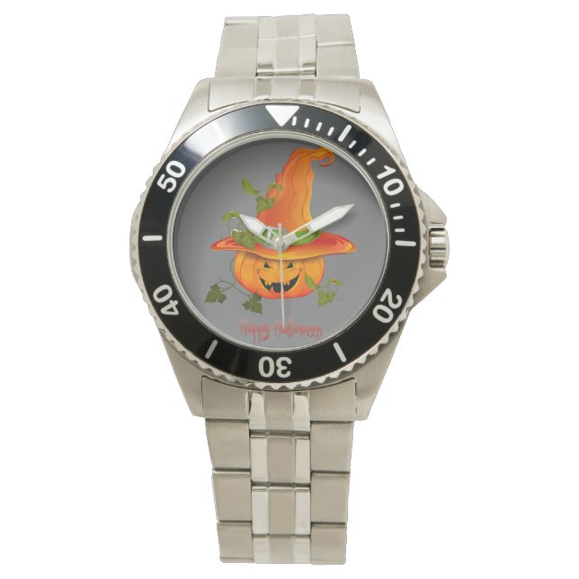 Sinister stijl: Halloween roestvrij stalen armband Horloge (Voorkant)
