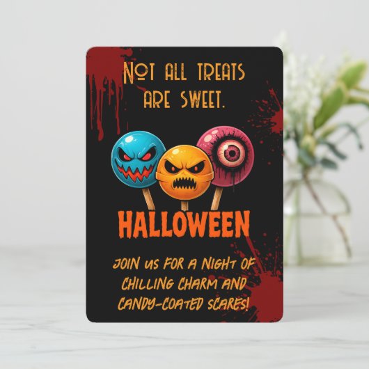 Sinister Sweets Halloween Kaart (Staand voorkant)