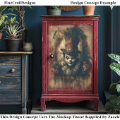 Sinister Victoriaans Clown CG3 Decoupage Tissuepapier