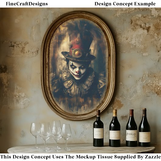 Sinister Victoriaans  Clown CG3 Decoupage Tissuepapier