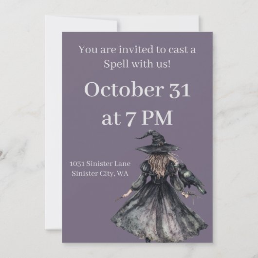 Sinister Witch Casting a Spell in a dark Forest Kaart (Achterkant)