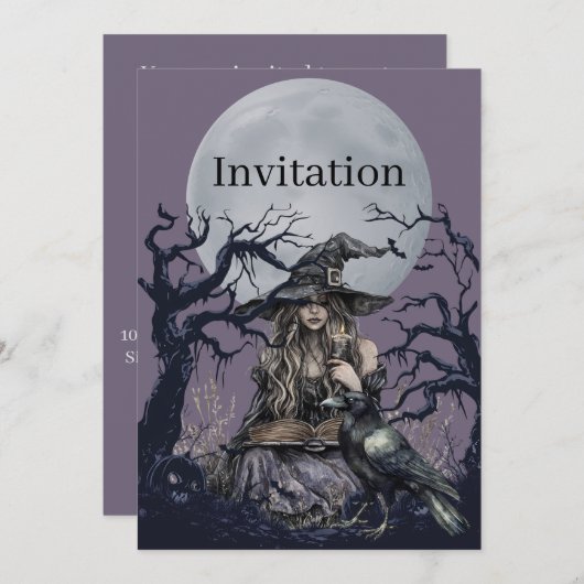 Sinister Witch Casting a Spell in a dark Forest Kaart (Voorkant / Achterkant)