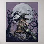 Sinister Witch werpt een betovering in een donker Poster (Voorkant)