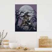 Sinister Witch werpt een betovering in een donker Poster (Keuken)
