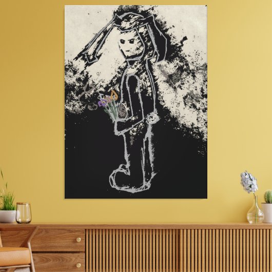 sinisterkonijn canvas afdruk (Insitu (Woonkamer))