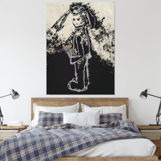 sinisterkonijn canvas afdruk (Insitu (Slaapkamer))