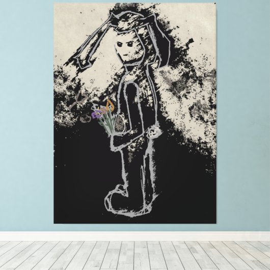 sinisterkonijn canvas afdruk (Insitu (Houten vloer))