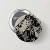 sinisterkonijn ronde button 5,7 cm (Voorkant /achterkant)