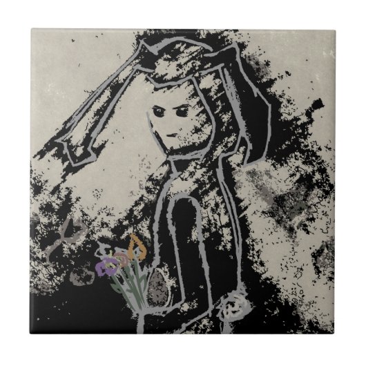 sinisterkonijn tegeltje (Voorkant)