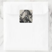 sinisterkonijn vierkante sticker (Tas)