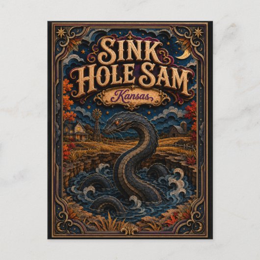 Sink Hole Sam Kansas Popcut Legenden Briefkaart (Voorkant)