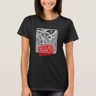 Sink of Swim Gothic Surfer Tarot Satanic Witch T-shirt