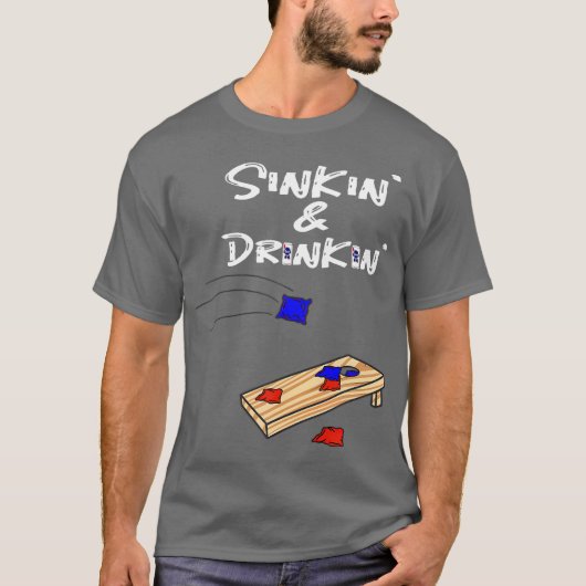 Sinkin Drinkin Cornhole T-shirt (Voorkant)