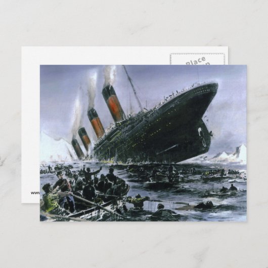 Sinking RMS Titanic Briefkaart (Voorkant / Achterkant)