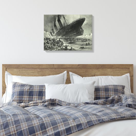 Sinking RMS Titanic Canvas Afdruk (Insitu (Slaapkamer))