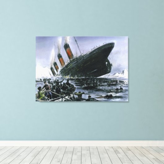 Sinking RMS Titanic Canvas Afdruk (Insitu (Houten vloer))