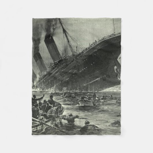 Sinking RMS Titanic Fleece Deken (Voorkant)