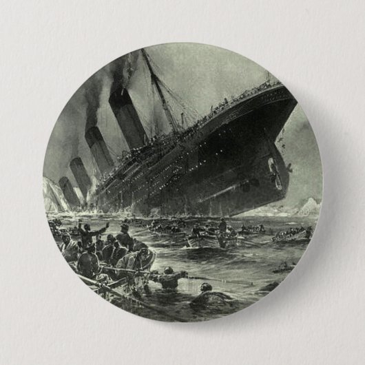 Sinking RMS Titanic Ronde Button 7,6 Cm (Voorkant)