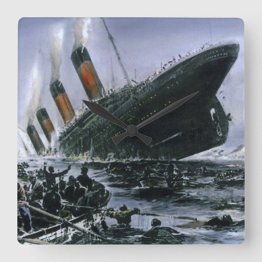 Sinking RMS Titanic Vierkante Klok (Voorkant)