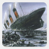Sinking RMS Titanic Vierkante Sticker (Voorkant)